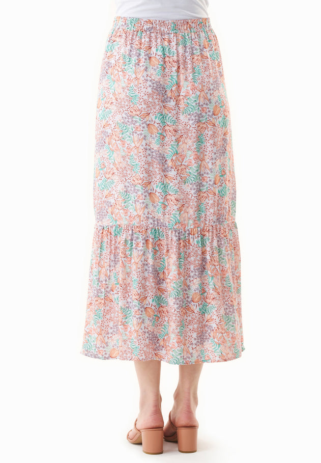 Tiered Ecovero Skirt Multi Colour Flower