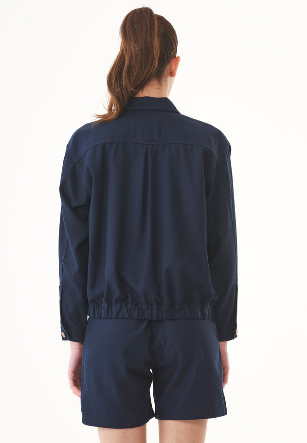 Women's Gabardine Shirt Jacket Navy