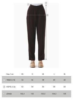 Organication size chart WOR16015