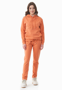Women's Light Organic Cotton Interlock Sweatpants Dusty Orange