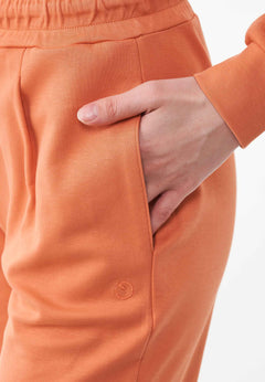 Women's Light Organic Cotton Interlock Sweatpants Dusty Orange