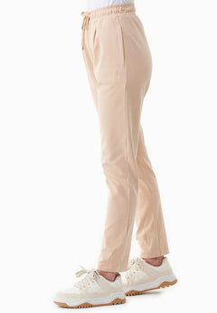 Women's Light Organic Cotton Interlock Sweatpants Soft Beige