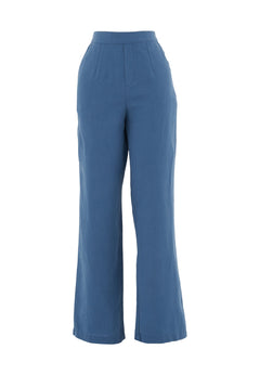 Linen-Lyocell Blend Pants Light Navy