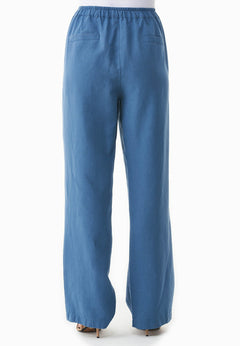 Linen-Lyocell Blend Pants Light Navy