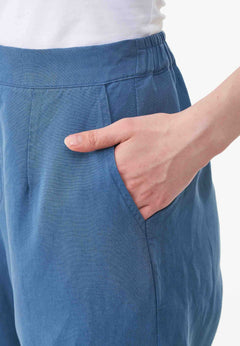 Linen-Lyocell Blend Pants Light Navy