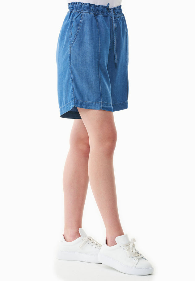 Lyocell Denim Shorts Light Blue
