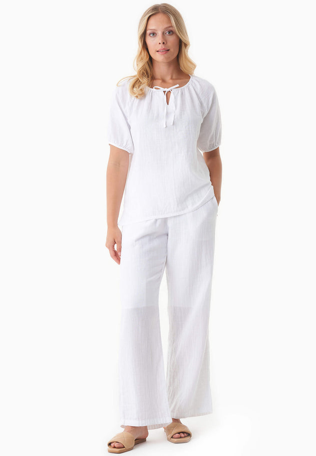 Muslin Summer Pants White