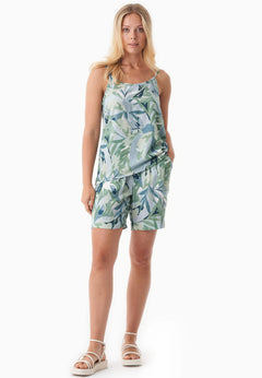 Patterned Viscose Top Abstract Leaf