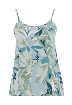 Patterned Viscose Top Abstract Leaf