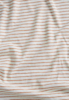 Thinly Striped Linen Blend T-Shirt Off White / Tan