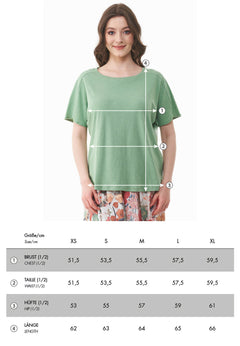 Organication size chart WOR17217