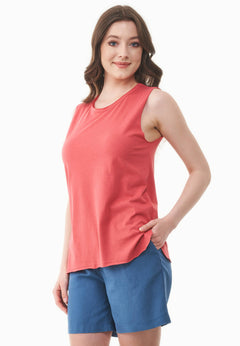 Modal Blend Round Neck Top Radiant Red