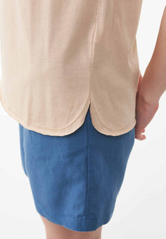 Modal Blend Round Neck Top Soft Beige