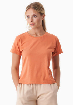 Modal Blend Round Neck T-Shirt Dusty Orange