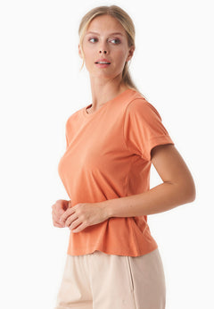 Modal Blend Round Neck T-Shirt Dusty Orange