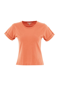 Modal Blend Round Neck T-Shirt Dusty Orange