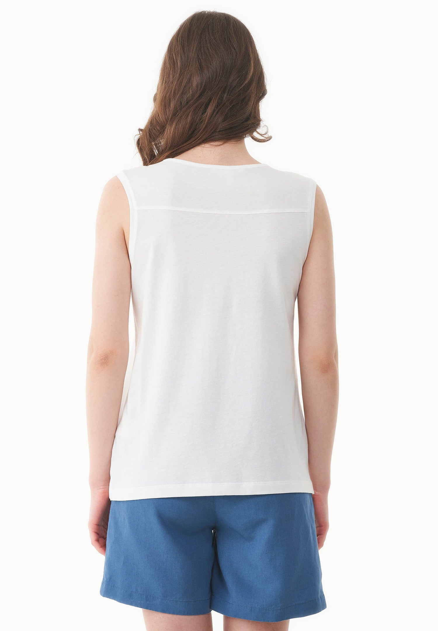 Modal Blend V-Neck Top Off White