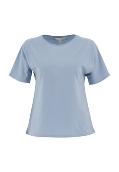 Embroidered Organic Cotton T-Shirt Ice Blue