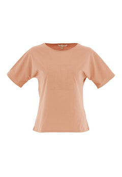Embroidered Organic Cotton T-Shirt Tan