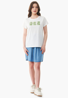 Nature Print Organic Cotton T-Shirt Off White