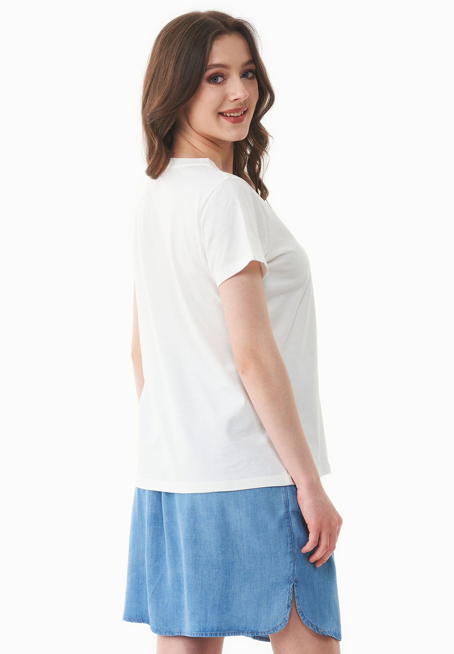 Nature Print Organic Cotton T-Shirt Off White