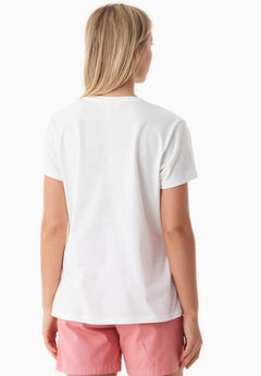 Flower Bike Print Organic Cotton T-Shirt Off White