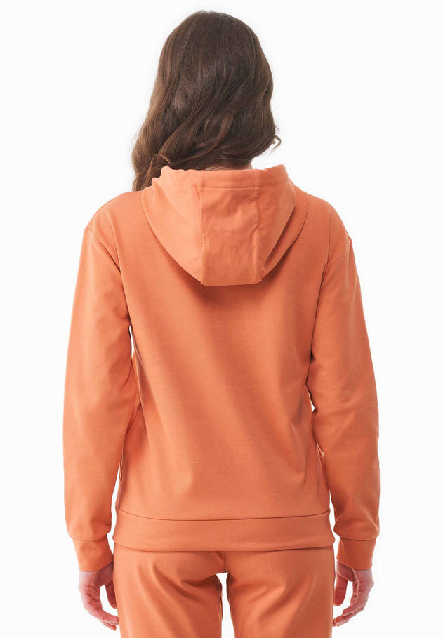 Women's Lightweight Hoodie With Drawstring Hem Dusty Orange