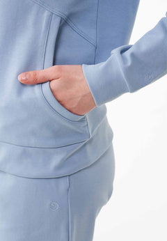 Women's Lightweight Hoodie With Drawstring Hem Ice Blue