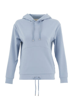 Women's Lightweight Hoodie With Drawstring Hem Ice Blue