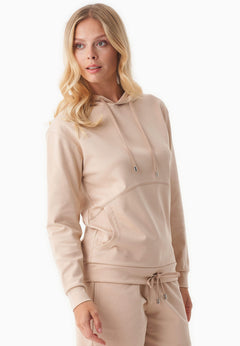 Women's Lightweight Hoodie With Drawstring Hem Soft Beige