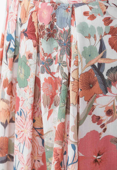Patterned Organic Cotton Voile Skirt Flower Garden