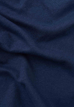 Belted Linen Blend Jersey Dress Navy