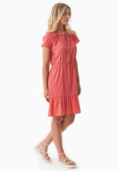 Organic Cotton Voile Tiered Dress Radiant Red