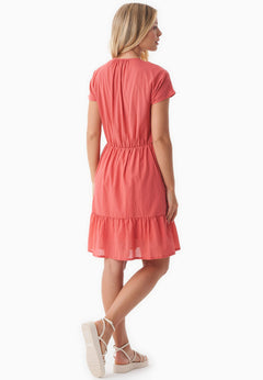 Organic Cotton Voile Tiered Dress Radiant Red