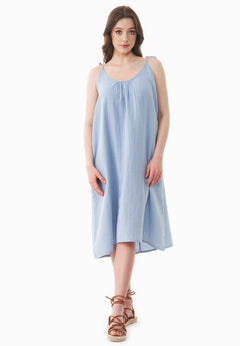 Muslin Summer Dress Ice Blue