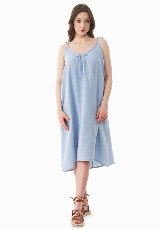 Muslin Summer Dress Ice Blue – IVALO.COM