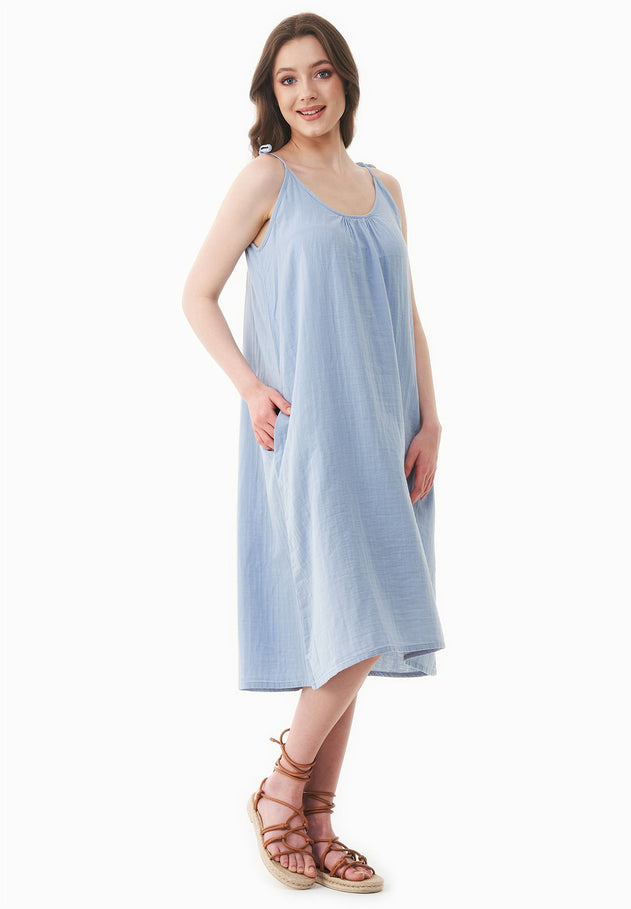 Muslin Summer Dress Ice Blue  IVALO.COM