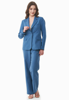 Linen-Lyocell Blend Blazer Light Navy