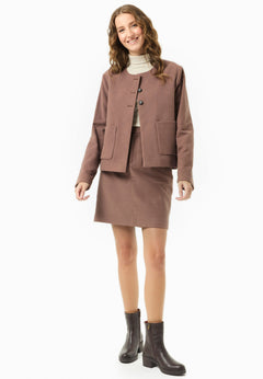 Brushed Organic Cotton Skirt Cocoa Brown