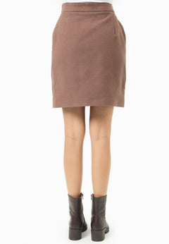 Brushed Organic Cotton Skirt Cocoa Brown
