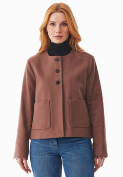 Women's Short Organic Cotton Jacket Cocoa Brown