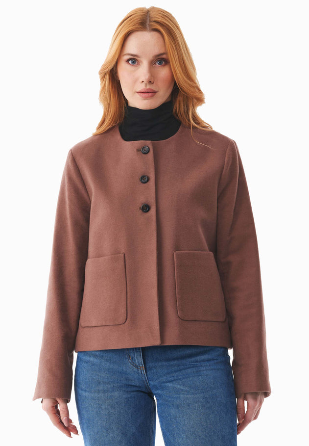 Women's Short Organic Cotton Jacket Cocoa Brown
