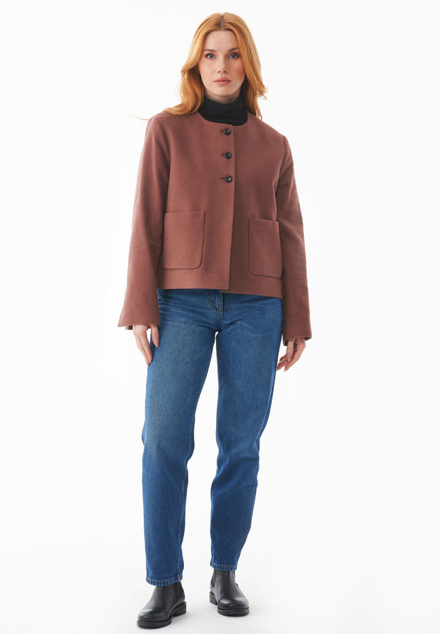 Women's Short Organic Cotton Jacket Cocoa Brown