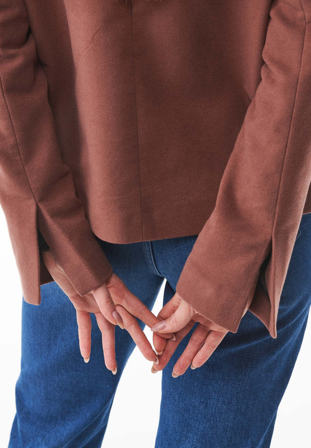Women's Short Organic Cotton Jacket Cocoa Brown