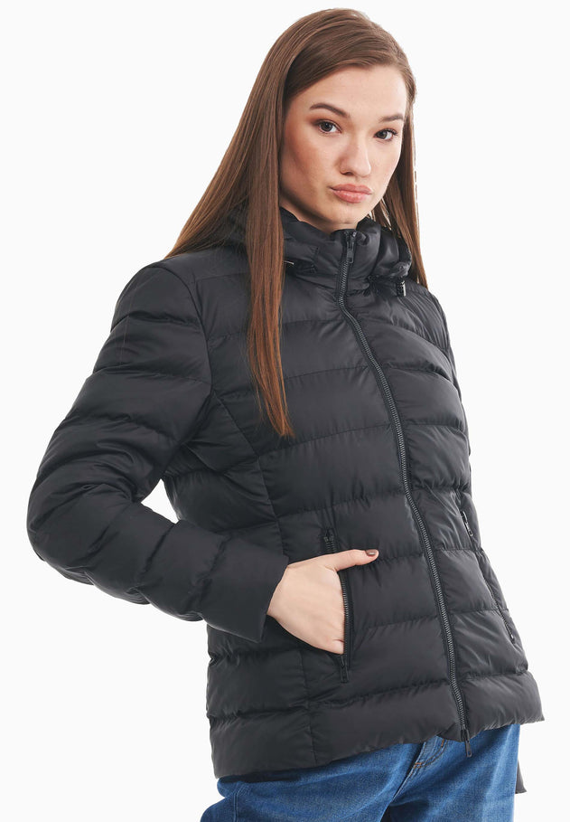 Women's Recycled Polyester Puffer Jacket Black