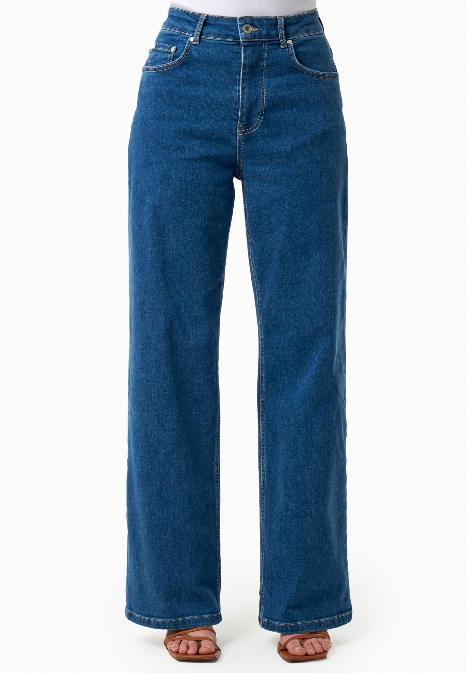 Women's Straight-Cut Jeans Medium Blue