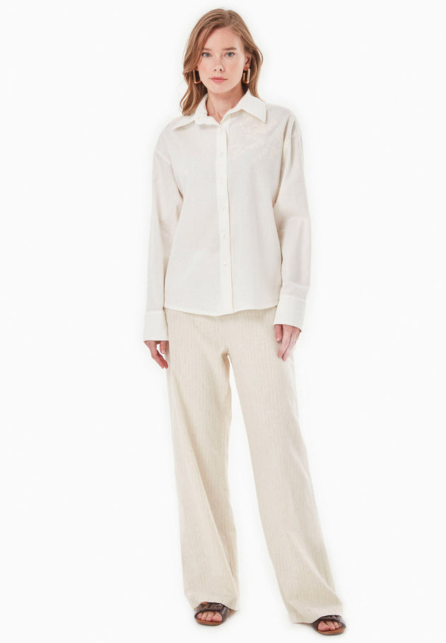 Striped Pants Natural/Off White