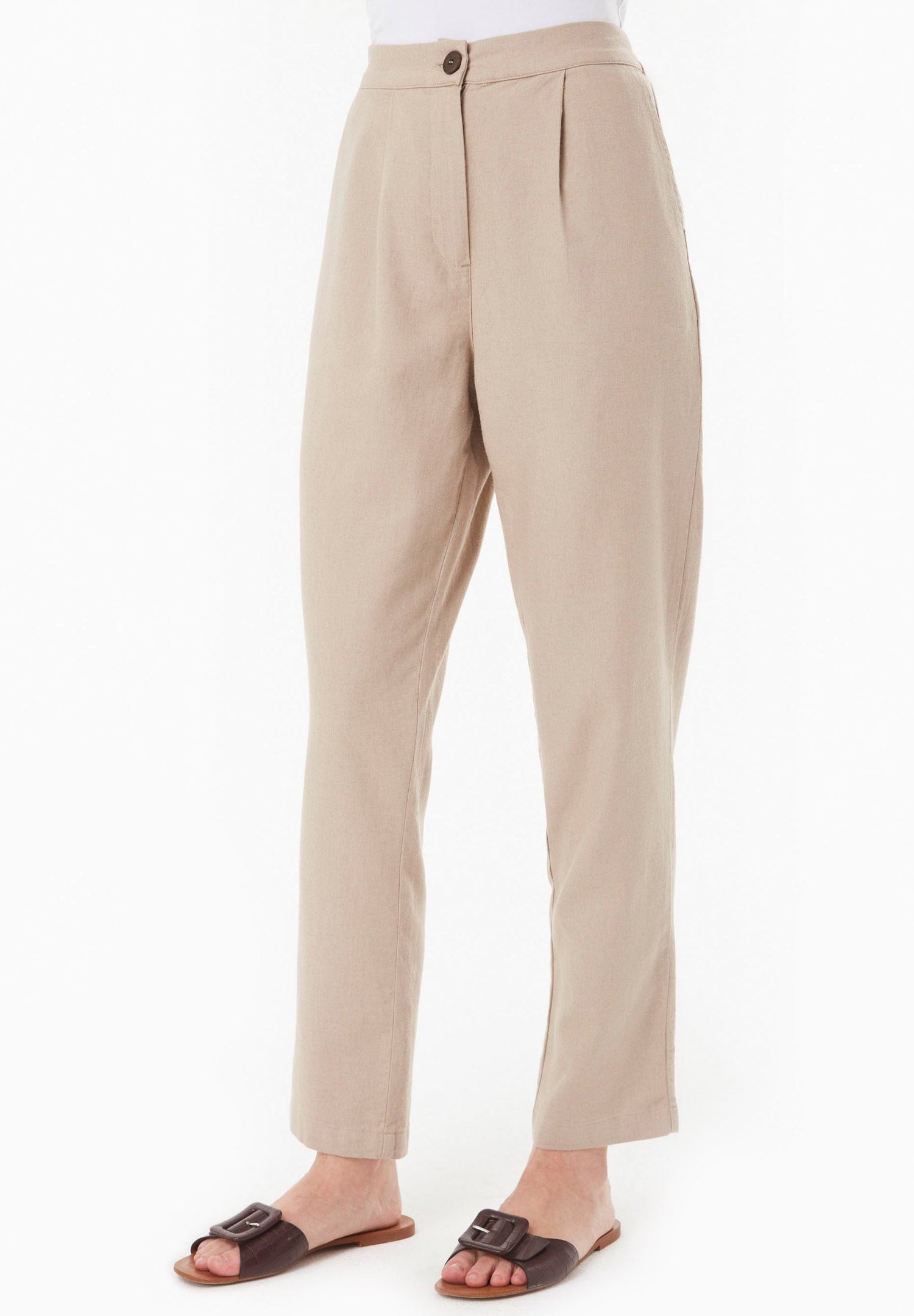 Linen Blend Pants Sand