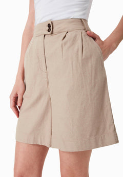 Linen Blend Shorts Sand