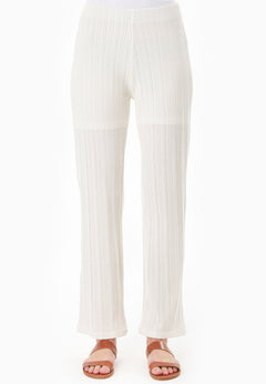 Jacquard Rib Pants Off White